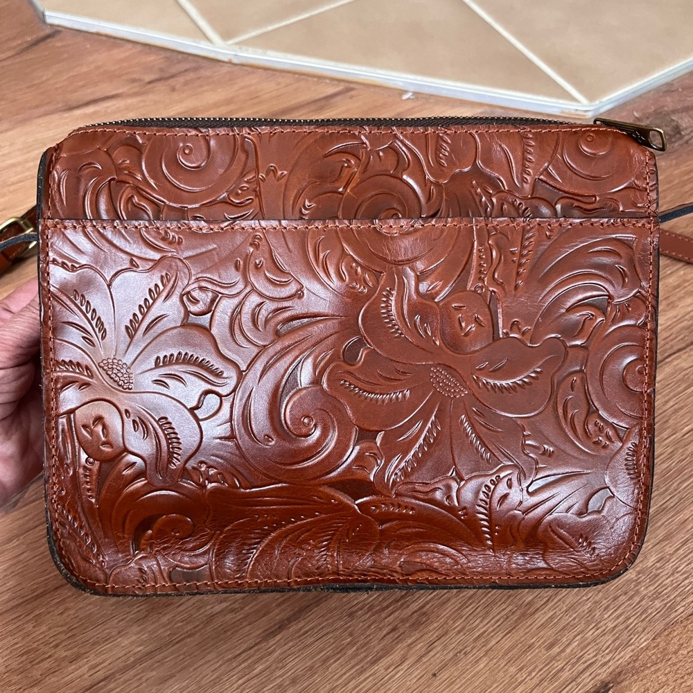 Patricia Nash tooled leather crossbody bag